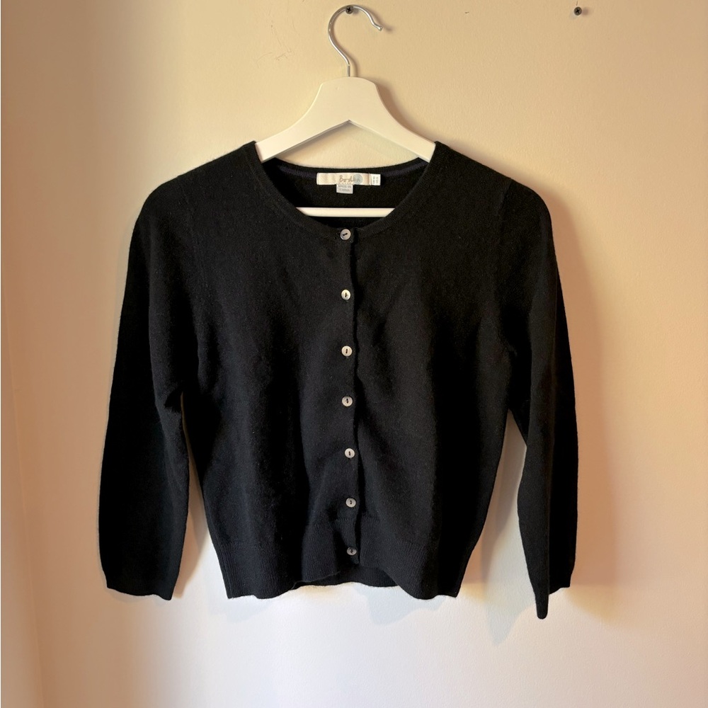 Boden black cashmere cropped cardigan